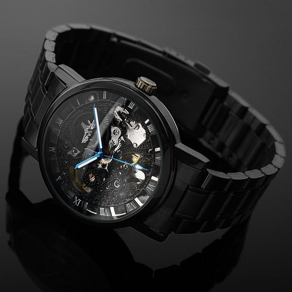 Black Skeleton Designer Watch - agowatches